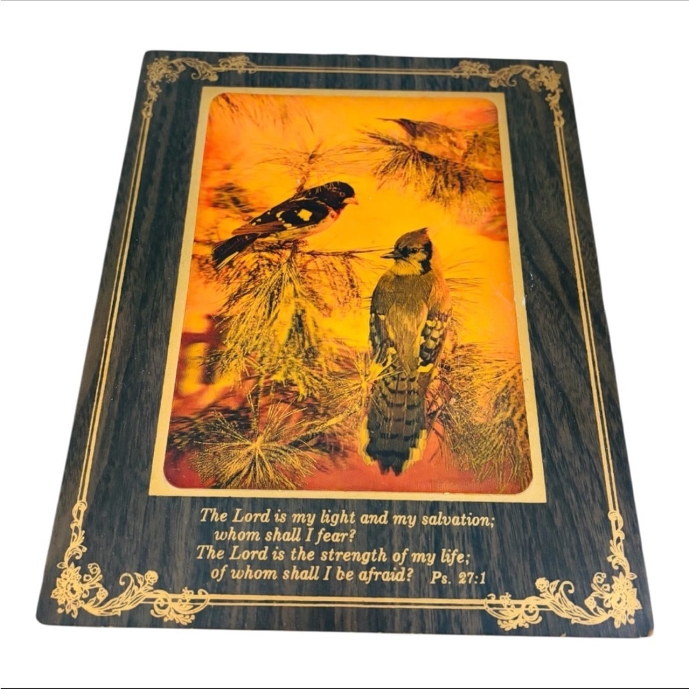Inspirational Bird Art Plaque with Gold Accents